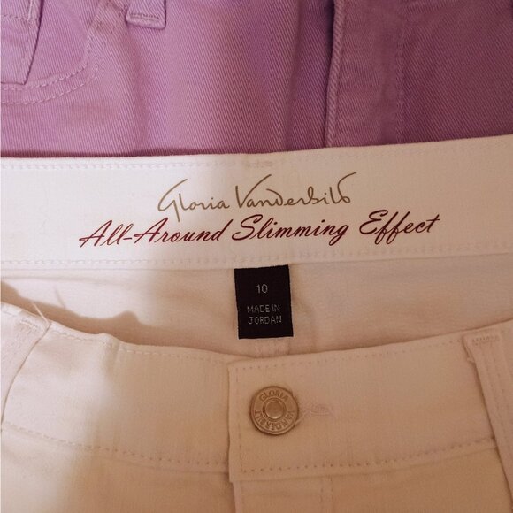 Gloria Vanderbilt Skimmer Capris White, Sz 10, Slimming, Denim, Hi Rise NWOT - Picture 5 of 6
